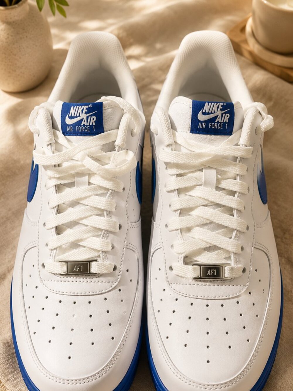 Nike Air Force 1 '07 White Game Royal FJ4146-126 Men's Size 13 w/ OG Box - Picture 6 of 9